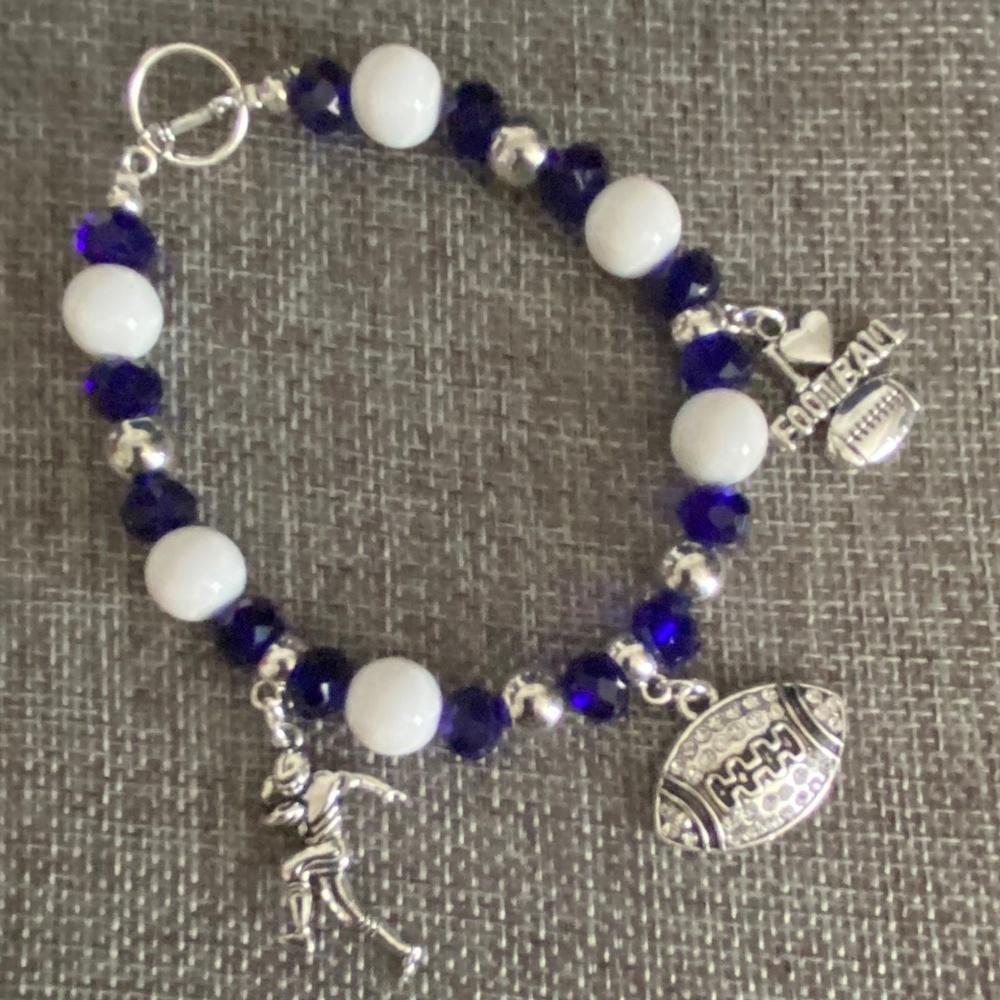 Dallas Cowboys Beaded Bracelet with Charm